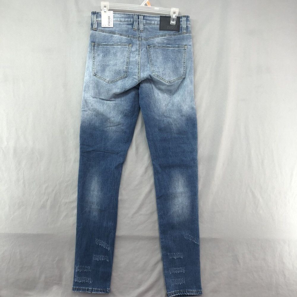 New Mens Rue21 Jean Size 32/36 (32/32) Premium Stacked Skinny Patch Distressed - Picture 5 of 12